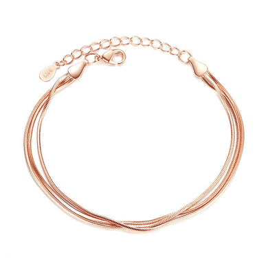 Hot Sale Rose Gold/Silver Color Alloy Multilayer Bracelets Snake Chain Charm Bracelets For Women Personality Jewelry